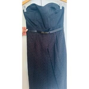 Womens Black Laundry strapless dress with lace size‎ 6